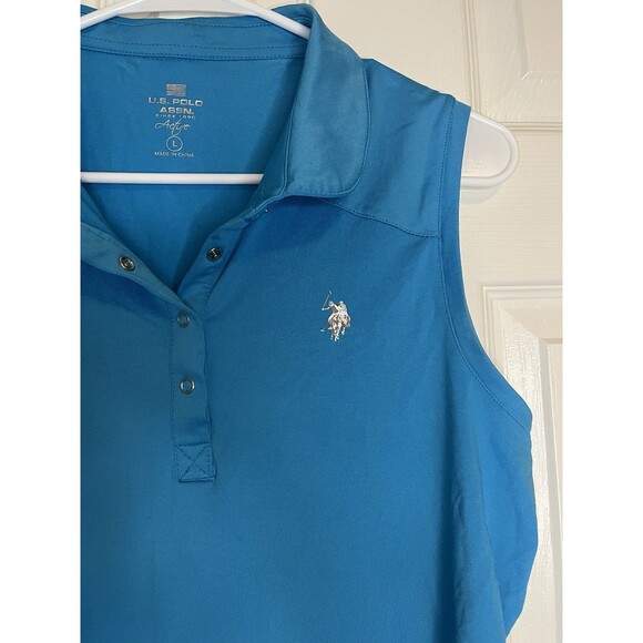 U.S. Polo Assn Active Blue Tank Top Women Large - Picture 3 of 6